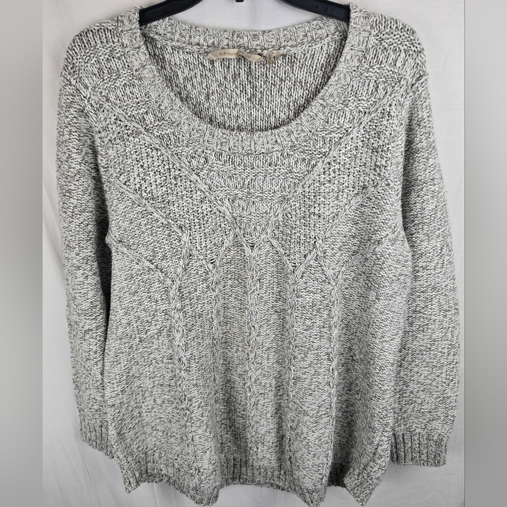Soft Surroundings Gray Long Sleeve Women's Wool Blend Knit Sweater Sz XL